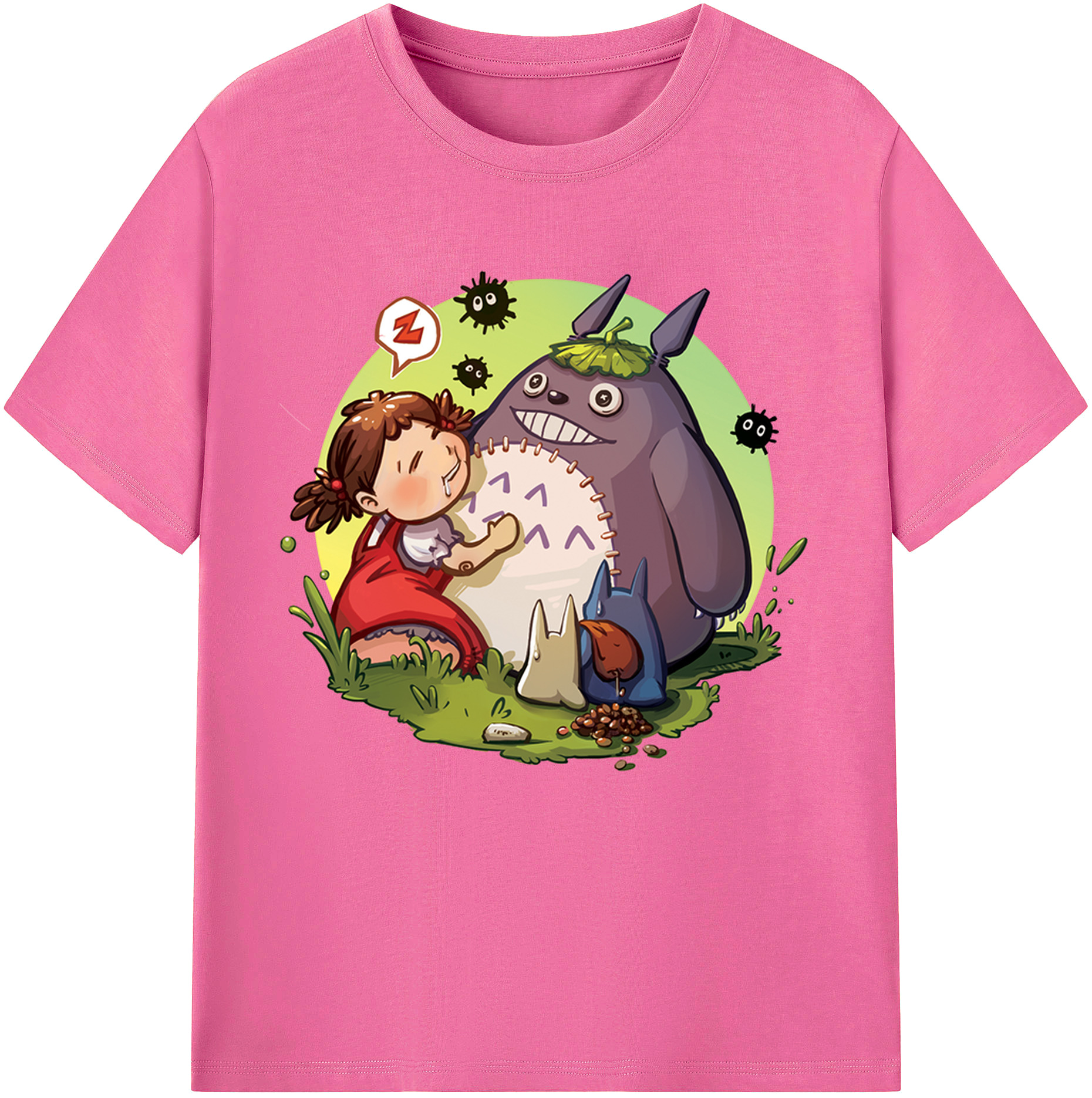（画像用） となりのトトロ 草壁メイ 草壁サツキ My Neighbor Totoro Satsuki Kusakabe Mei Kusakabe レディースカジュアルプリントTシャツ（綿100％）